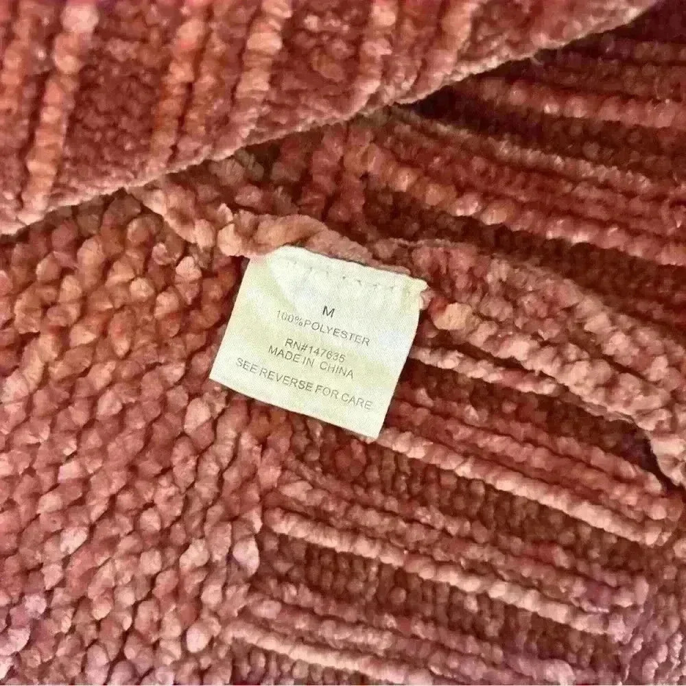 Romeo + Juliet Couture Sweater Women's Med Rose Pink Chenille Knit Scalloped Hem - Picture 10 of 11